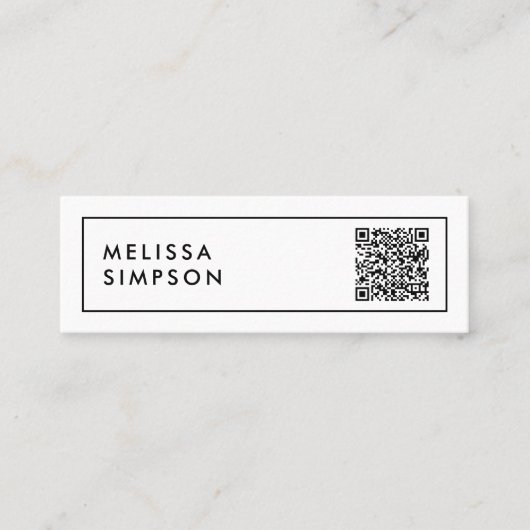QRコードミニマルプロフェッショナル スキニー名刺 (正面)