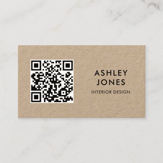 QRコードミニマルモダンリストクラフト名刺 名刺 (正面)