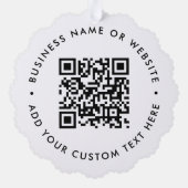 QRコードミニマルモダンリストクリーンシンプル白 オーナメントカード (裏面)