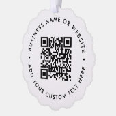 QRコードミニマルモダンリストクリーンシンプル白 オーナメントカード (左)