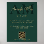 QRコードミニマルモダンリストモノグラムダウンロードグリーン ポスター (正面)