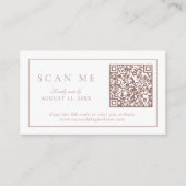 QRコードミニマルモダンリストモノグラムダスティバラRSVP エンクロージャーカード (正面)