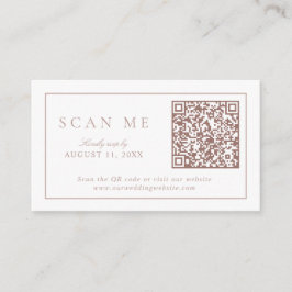 QRコードミニマルモダンリストモノグラムダスティバラRSVP エンクロージャーカード