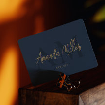 QRコードミニマルモダンリストモノグラムダークブルー