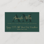 QRコードミニマルモダンリストモノグラムブラックと金ゴールド 割引カード (正面)