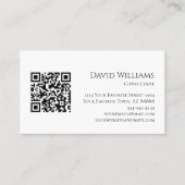 QRコードミニマルモダン白黒 名刺 (正面)