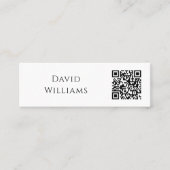 QRコードミニマル白黒 モダン スキニー名刺 (正面)