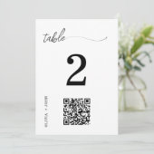 QRコードミニマル結婚リストのテーブル座席表 (スタンド正面)