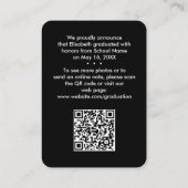 QRコードミニ卒業写真アナウンスメントインサート エンクロージャーカード (裏面)