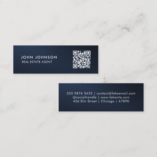 QRコードミニ名刺 スキニー名刺 (正面/裏面)