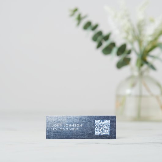 QRコードミニ名刺 スキニー名刺 (スタンド正面)