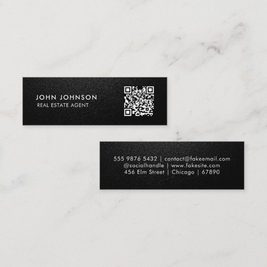 QRコードミニ名刺 スキニー名刺 (正面/裏面)