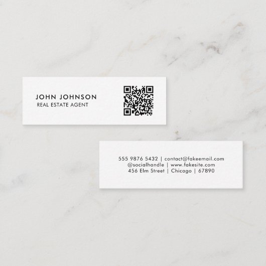 QRコードミニ名刺 スキニー名刺 (正面/裏面)