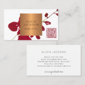 QRコードメイクアップアーティストヘアサロンモダンフローラ 名刺 (正面/裏面)