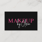 QRコードメイクアップアーティストホットピンクソーシャルメディア 名刺 (正面)