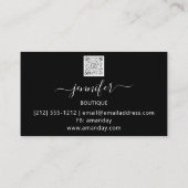 QRコードメイクアップアーティスト金ゴールド紙吹雪バラブラック 名刺 (裏面)