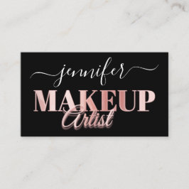 QRコードメイクアップアーティスト金ゴールド紙吹雪バラブラック 名刺