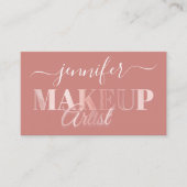 QRコードメイクアップアーティスト金ゴールド紙吹雪バラ粉末 名刺 (正面)