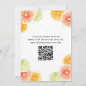 QRコードメインスクイズシトラスブライダルシャワーオレンジ 招待状 (裏面)