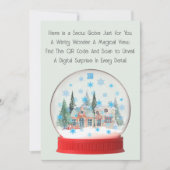 QRコードメッセージまたはギフトを雪の球体に追加 シーズンカード (正面)