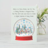 QRコードメッセージまたはギフトを雪の球体に追加 シーズンカード (スタンド正面)