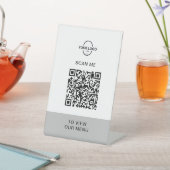 QRコードメニュー |ロゴ非接触モダン台座Si 台座サイン (インサイチュ)