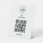 QRコードメニュー | 独自の非接触型を作モダン成 台座サイン (正面)
