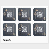 QRコードメリークリスマスホリデー企業のモダン スクエアシール (シート)