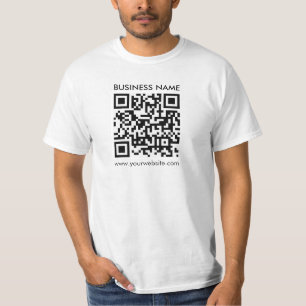 QRコードメンズエレガントモダンカスタムテンプレート白 Tシャツ