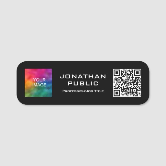 QRコードメンバーの写真またはビジネスロゴはこちら 名札 (正面)