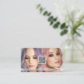 QRコードメークアップアーティスト用写真名刺 名刺 (スタンド正面)