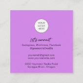 QRコードメーモダンクアップアーティストスクエアバスイン スクエア名刺 (裏面)