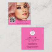 QRコードメーモダンクアップアーティストスクエアバスイン スクエア名刺 (正面/裏面)