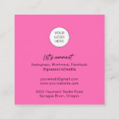 QRコードメーモダンクアップアーティストスクエアバスイン スクエア名刺 (裏面)