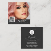 QRコードメーモダンクアップアーティストスクエアバスイン スクエア名刺 (正面/裏面)