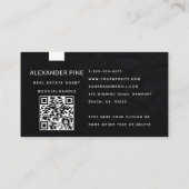QRコードモダンお洒落白黒プロフェッショナル 名刺 (裏面)