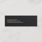 QRコードモダンな黒及び金ゴールドのコンサルタント スキニー名刺 (裏面)