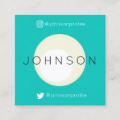 QRコードモダンによる幾何スタイル スクエア名刺 (正面)