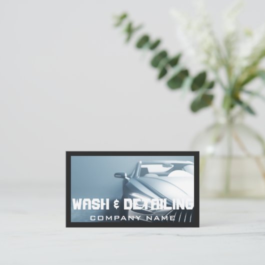 QRコードモダンの詳細な洗車および自動車 名刺 (スタンド正面)