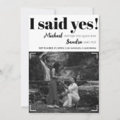 QRコードモダンを使用したミニマルな白黒の写真 セーブザデート (正面)