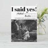 QRコードモダンを使用したミニマルな白黒の写真 セーブザデート (スタンド正面)