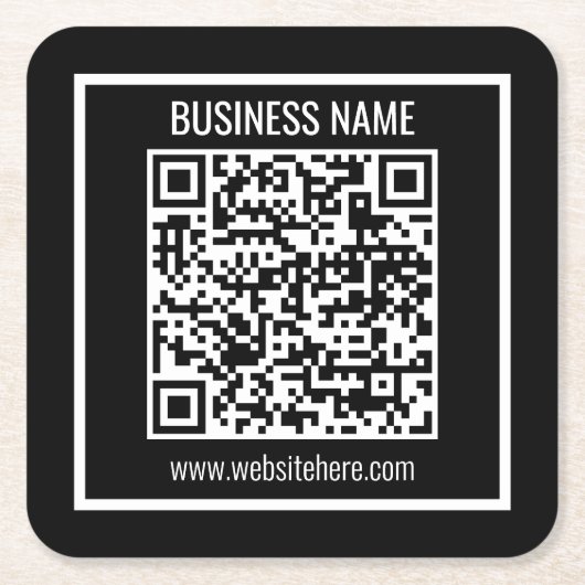 QRコードモダンを瞬時に作成 スクエアペーパーコースター (正面)