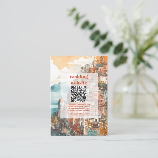 qrコードモダンイタリエレガントア行先結婚式 エンクロージャーカード (スタンド正面)