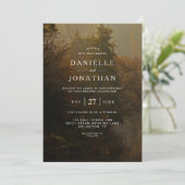 QRコードモダンエレガントヴィンテージ素朴秋の結婚式 招待状 (スタンド正面)