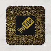 QRコードモダンゴールデンドットyoutuber スクエア名刺 (正面)