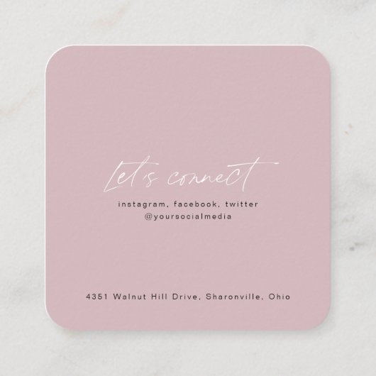 QRコードモダンシックスタイリッシュ爪、 ネイル スクエア名刺 (裏面)