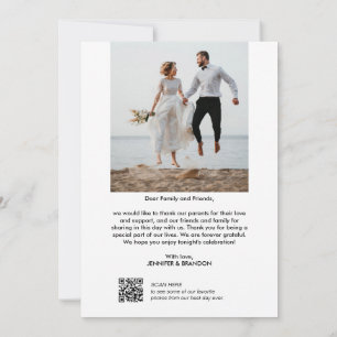 QRコードモダンス結婚ト写真 サンキューカード