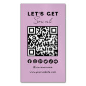 QRコードモダンソーシャルメディアが当社と接続 マグネット名刺 (正面縦)