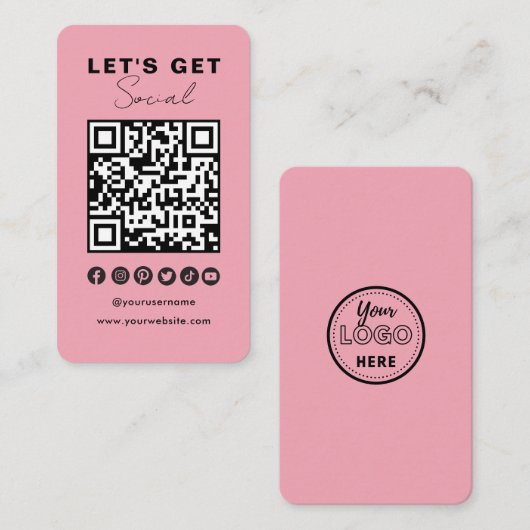 QRコードモダンソーシャルメディアが当社と接続 名刺 (正面/裏面)