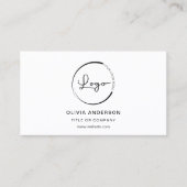 QRコードモダンソーシャルメディアを使用したミニマル写真 名刺 (正面)